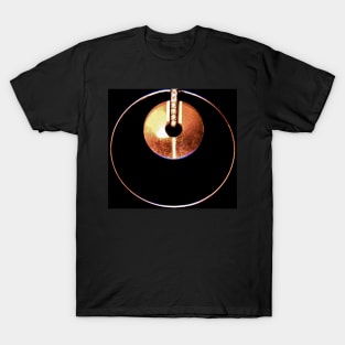 GOLD CIRCLE PENDANT ON BLACK DISC GEOMETRIC T-Shirt